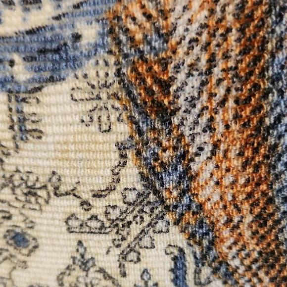 Chico's Blue and White 3/4 Sleeve Relaxed Blouse - Picture 3 of 12